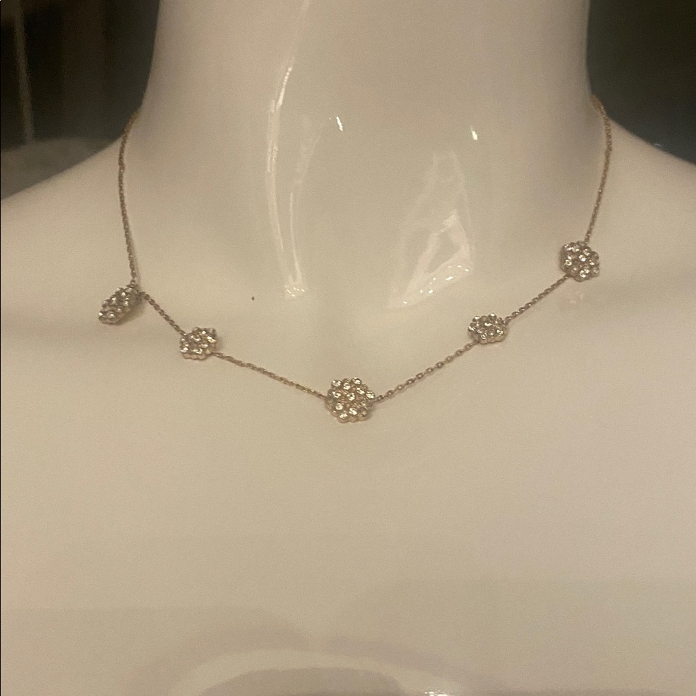 Custom necklace with 5 crystals sparkling necklace